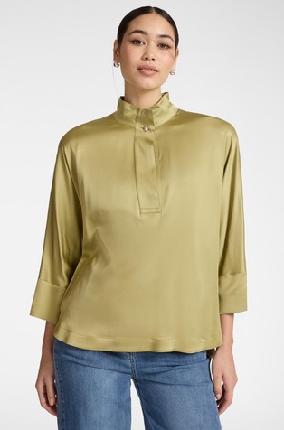 Satin blouse with 3/4 sleeves
