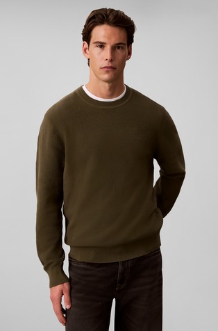 Textured cotton knit sweater