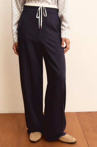 Hlače iz laminirane viskozne mešanice z zatezno vrvico