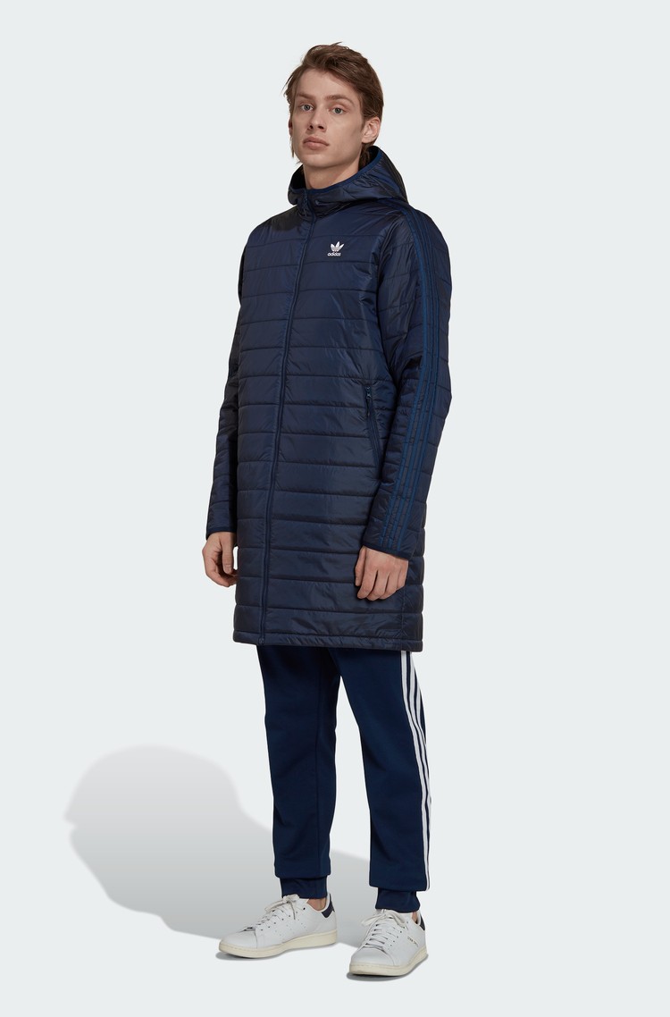 ADIDAS Dolga prešita bunda Modra - Blue 