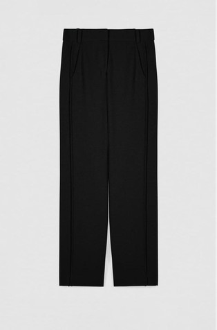 Wide pants with ribbing