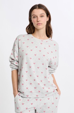 Paisha Cotton Pyjama T-shirt with Heart Motifs