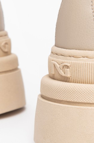 NEROGIARDINI Usnjeni gležnjarji Bež - Beige 4