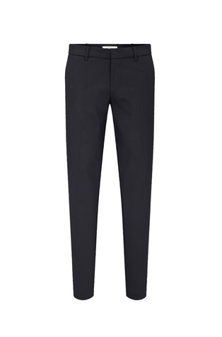 Slim fit hlače iz satenaste tehnične tkanine