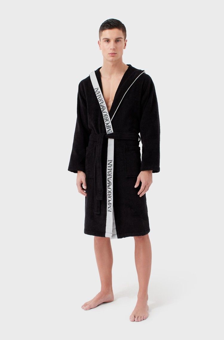 EMPORIO ARMANI Unisex bathrobe Black 