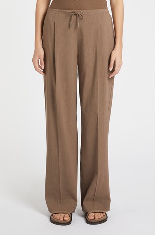 Monochrome linen blend trousers