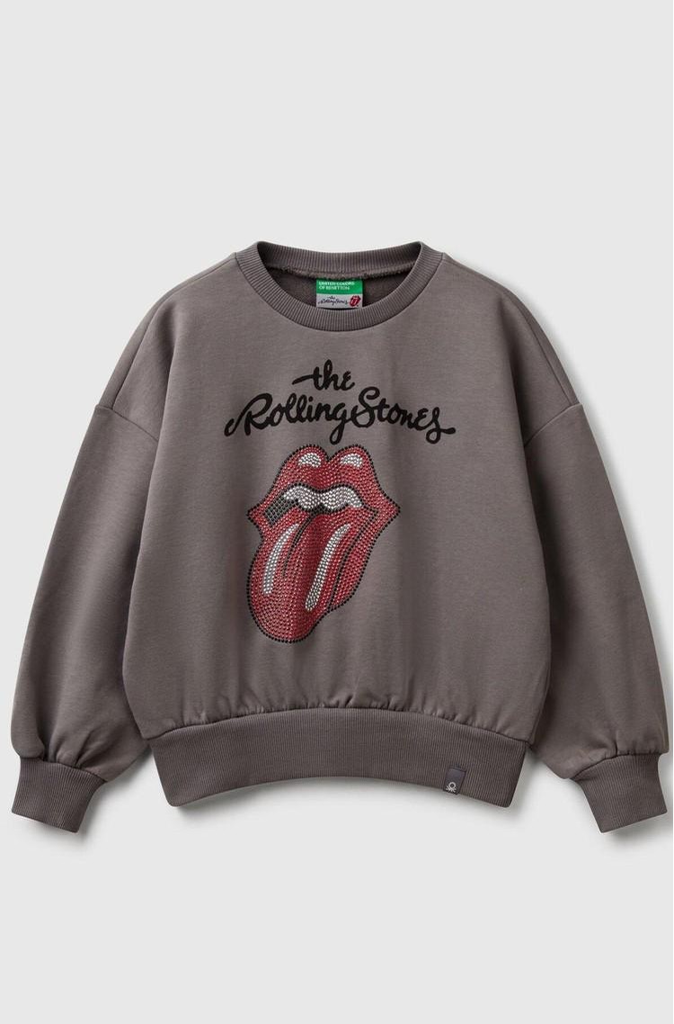 BENETTON Oversized fit "The Rolling Stones" sweatshirt Gray 