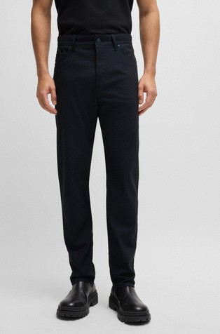 Regular-fit trousers in anti-wrinkle twill with viscose