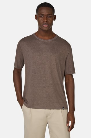 T-Shirt in Stretch Linen Jersey