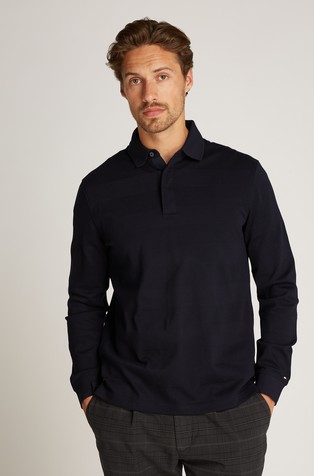 Regular fit polo majica z dolgimi rokavi