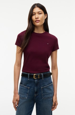 Flag Embroidery Slim Crew Neck T-Shirt