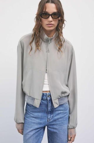 Silk bomber jacket