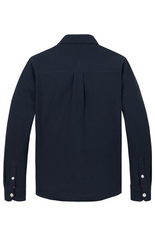 TOMMY HILFIGER Regular fit srajca z mikro vafljasto teksturo Modra - Dark Blue 5