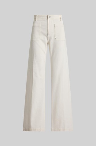 Široke jeans hlače z visokim pasom