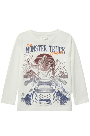 Majica z dolgimi rokavi in potiskom dinozavra