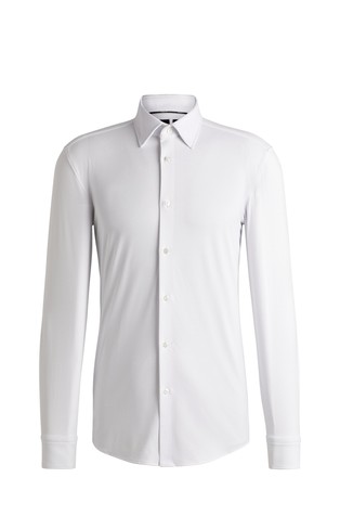 Slim fit srajca iz strukturirane performance jersey tkanine