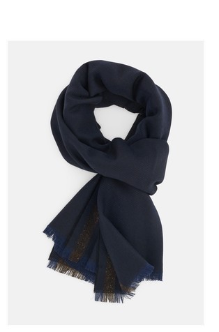 Scarf with Contrasting Stripes in Wool Blend