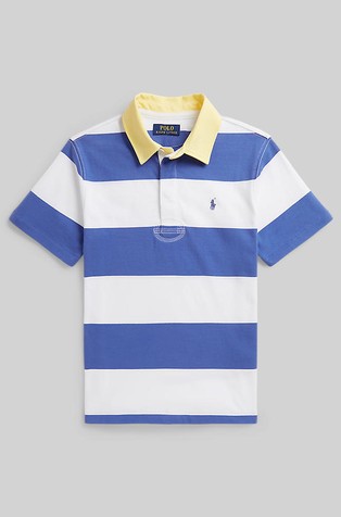 Rugby črtasta bombažna majica s kratkimi rokavi