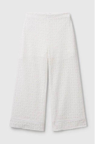 Wide leg trousers in lace
