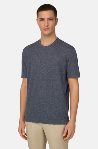 Knitted T-Shirt in Linen and Cotton