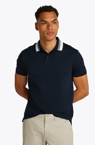 Regular fit polo majica iz interlock tkanine s kontrastnim ovratnikom