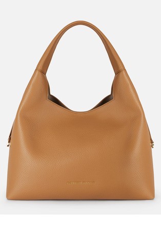 Faux-leather hobo bag