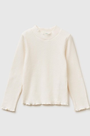 Majica s povišanim ovratnikom iz bombažne mešanice