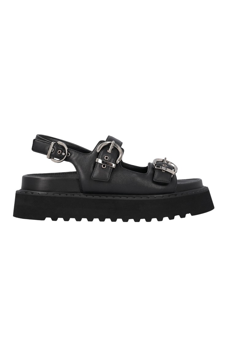 PINKO Kate usnjeni sandali s platformo Črna - Black 