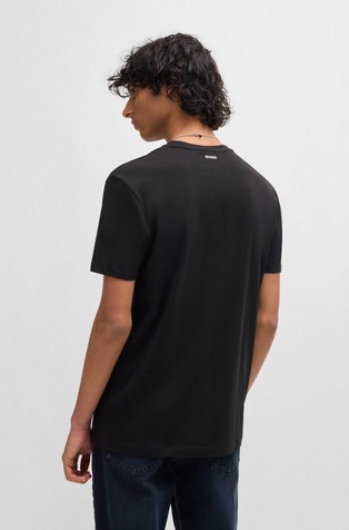 HUGO BOSS Paket 2 spodnjih majic z V-izrezom iz raztegljivega bombaža Črna - Black 3