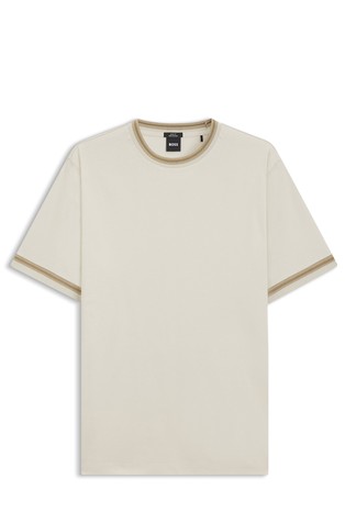 Slim-fit T-shirt in mercerised cotton with contrast tipping