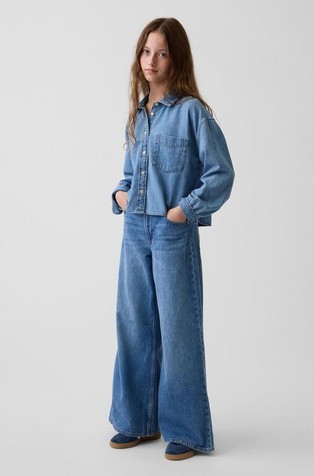Baggy jeans hlače z nizkim pasom za deklice
