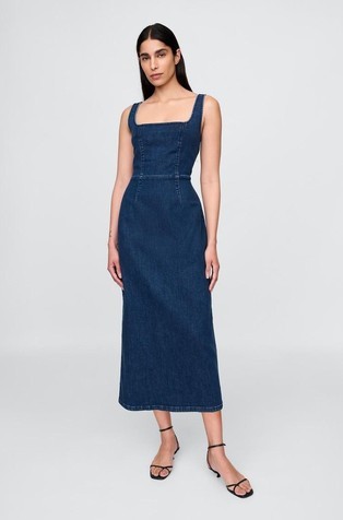 Ženska midi denim obleka