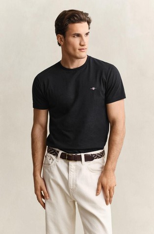 Slim fit majica s kratkimi rokavi in vezenim logotipom