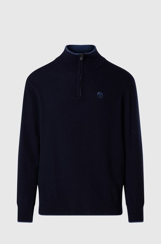 Wool-blend half-zip sweater