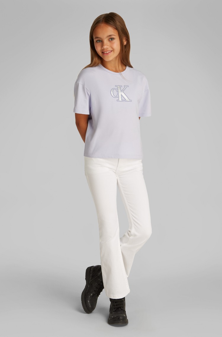 CALVIN KLEIN Boxy fit Logo T-shirt Purple 