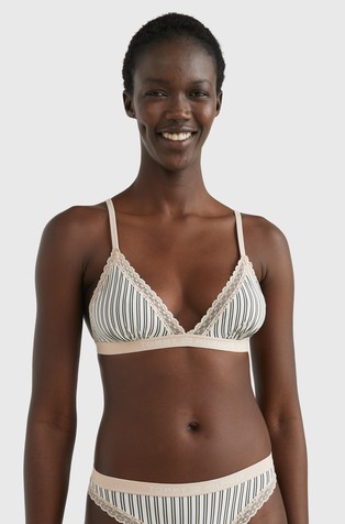 Striped triangle bra