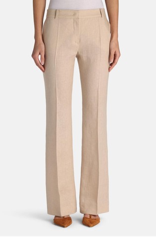 Lanene hlače z ravnimi hlačnicami