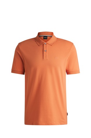 Organic-cotton polo shirt with embroidered logo