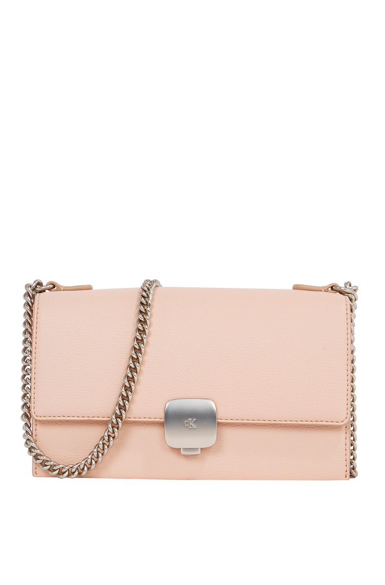 CALVIN KLEIN Forged Chain Shoulder Bag Pink 