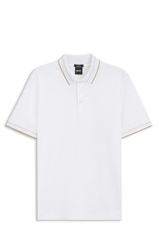 Slim-fit polo shirt in mercerised cotton