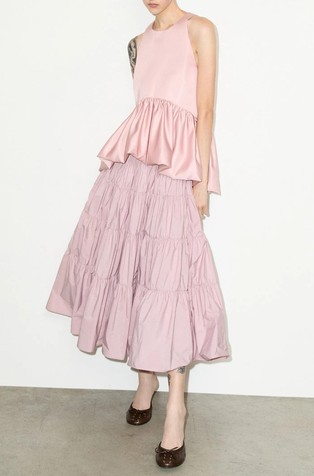 Tiered taffeta corolla skirt