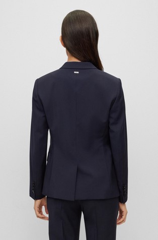 HUGO BOSS Regular fit suknjič iz deviške volne Modra - Dark Blue 2