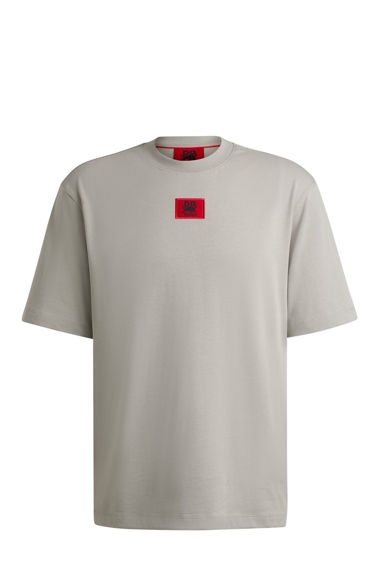 HUGO BOSS HUGO x RB relaxed-fit T-shirt with logo patch Grey 