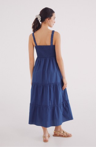 SPRINGFIELD Cotton dress with straps Blue 2