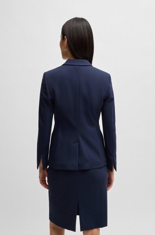 HUGO BOSS Slim-fit blazer with zipped pockets Dark Blue 2