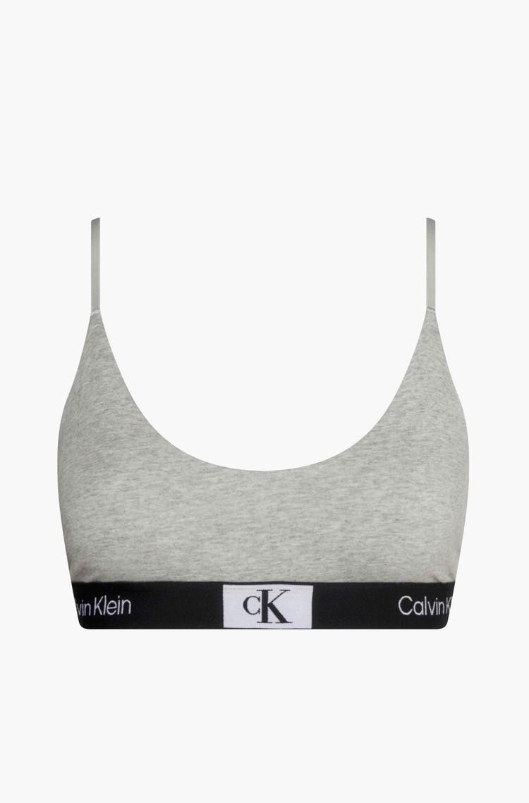 CALVIN KLEIN Nepodložen bralette top - CK96 Siva - Grey 