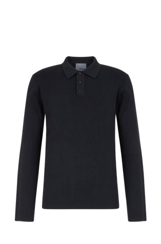 Slim fit polo majica z dolgimi rokavi iz bombažne mešanice