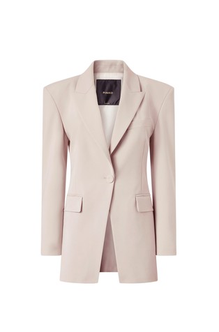 Raven suknjič z enorednim zapenjanjem iz bombažne mešanice