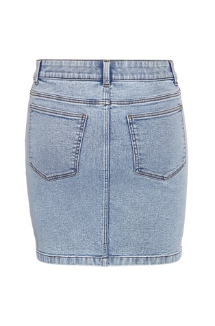 NOISY MAY NMKLEO mini denim krilo z visokim pasom Modra - Light Blue 8