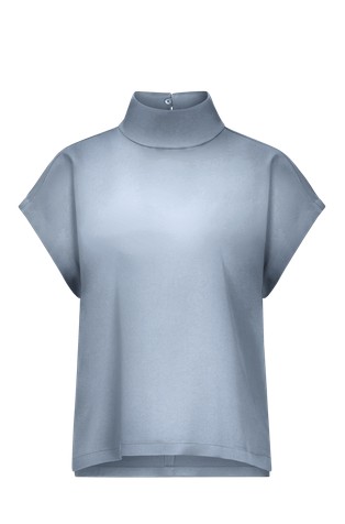 Satenasta bluza s stoječim ovratnikom